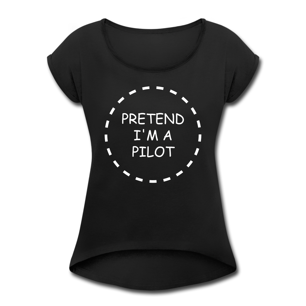 Women's Pretend I'm a Pilot Short Sleeve T-Shirt - black