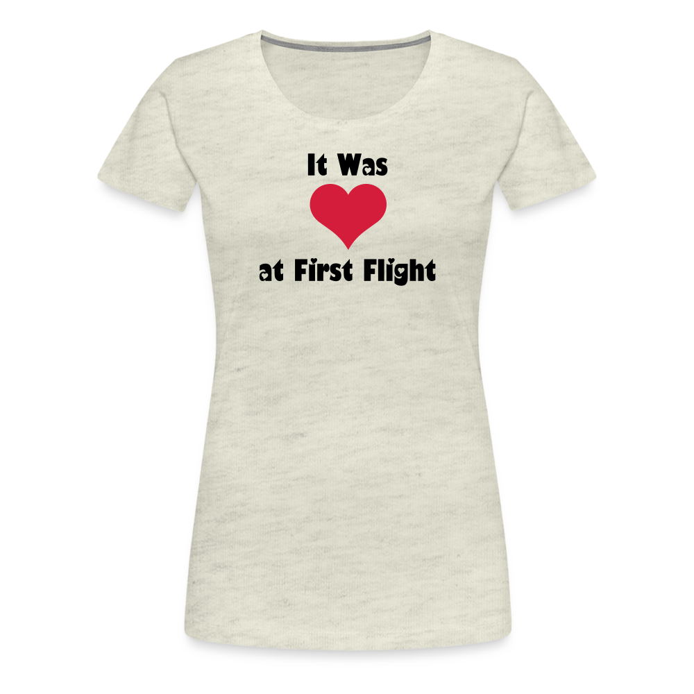 Women’s It Was Love at First Flight T-Shirt - heather oatmeal