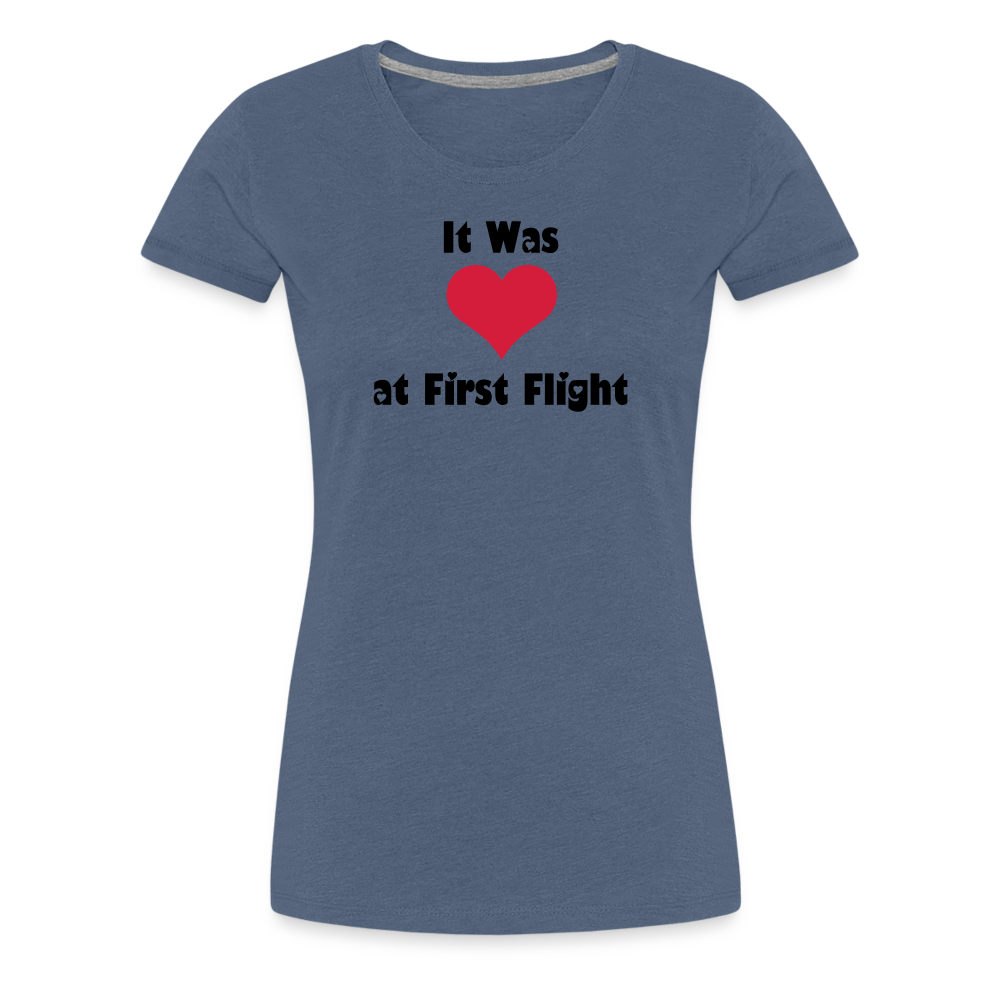 Women’s It Was Love at First Flight T-Shirt - heather blue