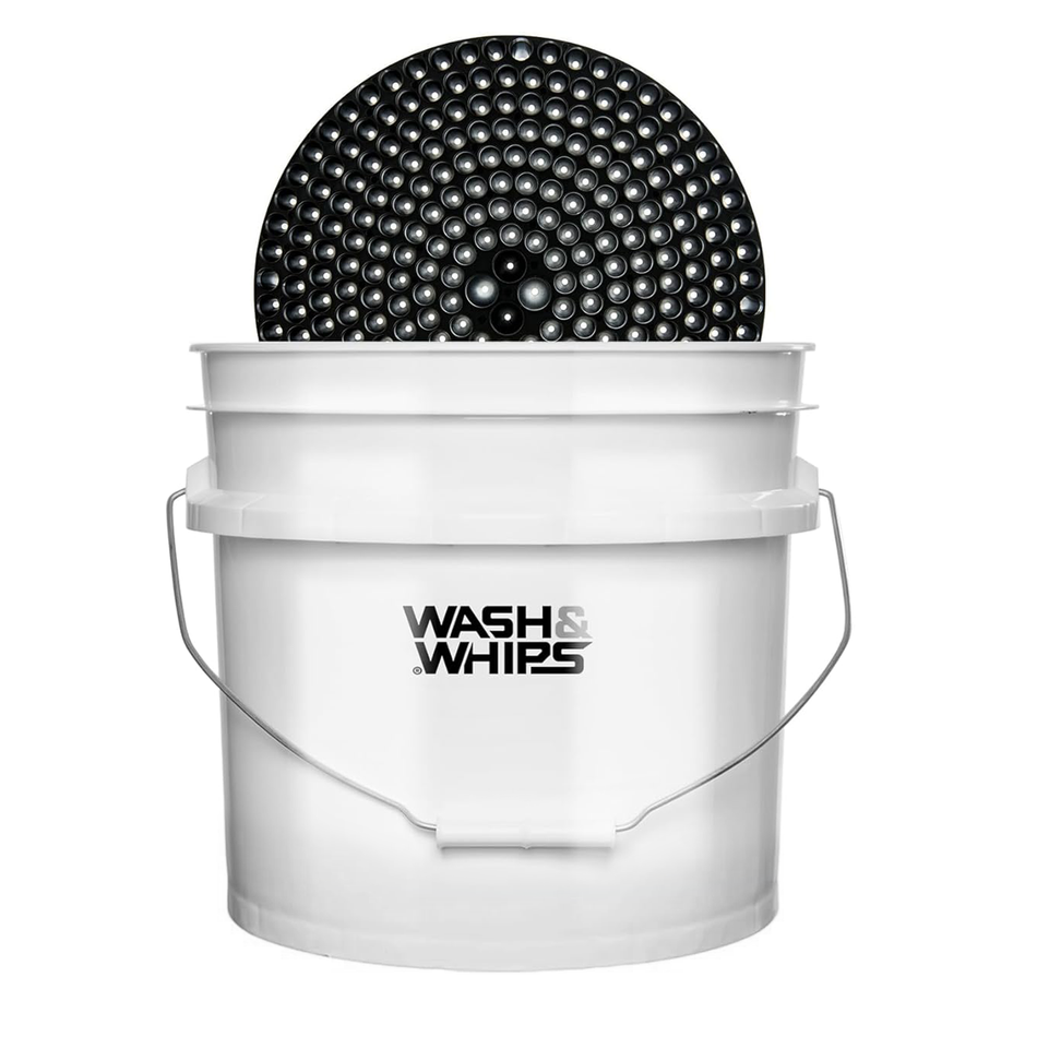 WASH&WHIPS Chenille Premium Scratch-Free Microfiber Lint-Free Blue Wash Mitt 8" x 10"in & Black Pitstop Particle Interceptor