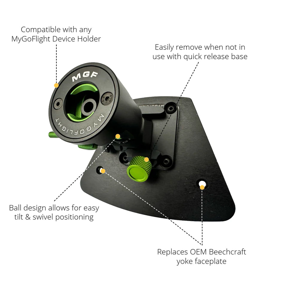 MyGoFlight Cignet/Kodiak Yoke Faceplate Compact Quick Release