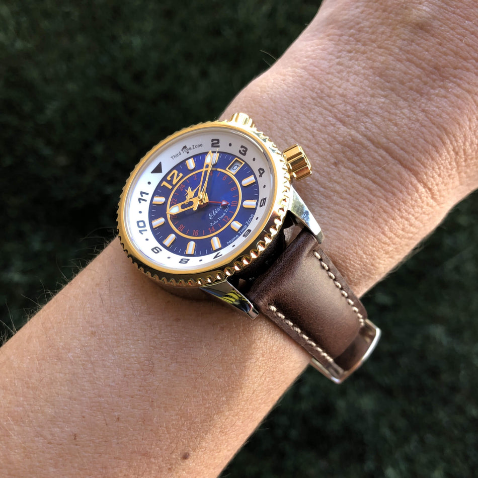 BAND - 16mm Oil Tan Leather Contrast Stitch