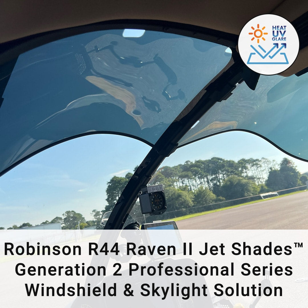 Robinson Rav02 Robinson R44 Raven II Windshield + Skylight Jet Shades – Baron Pilot Shop