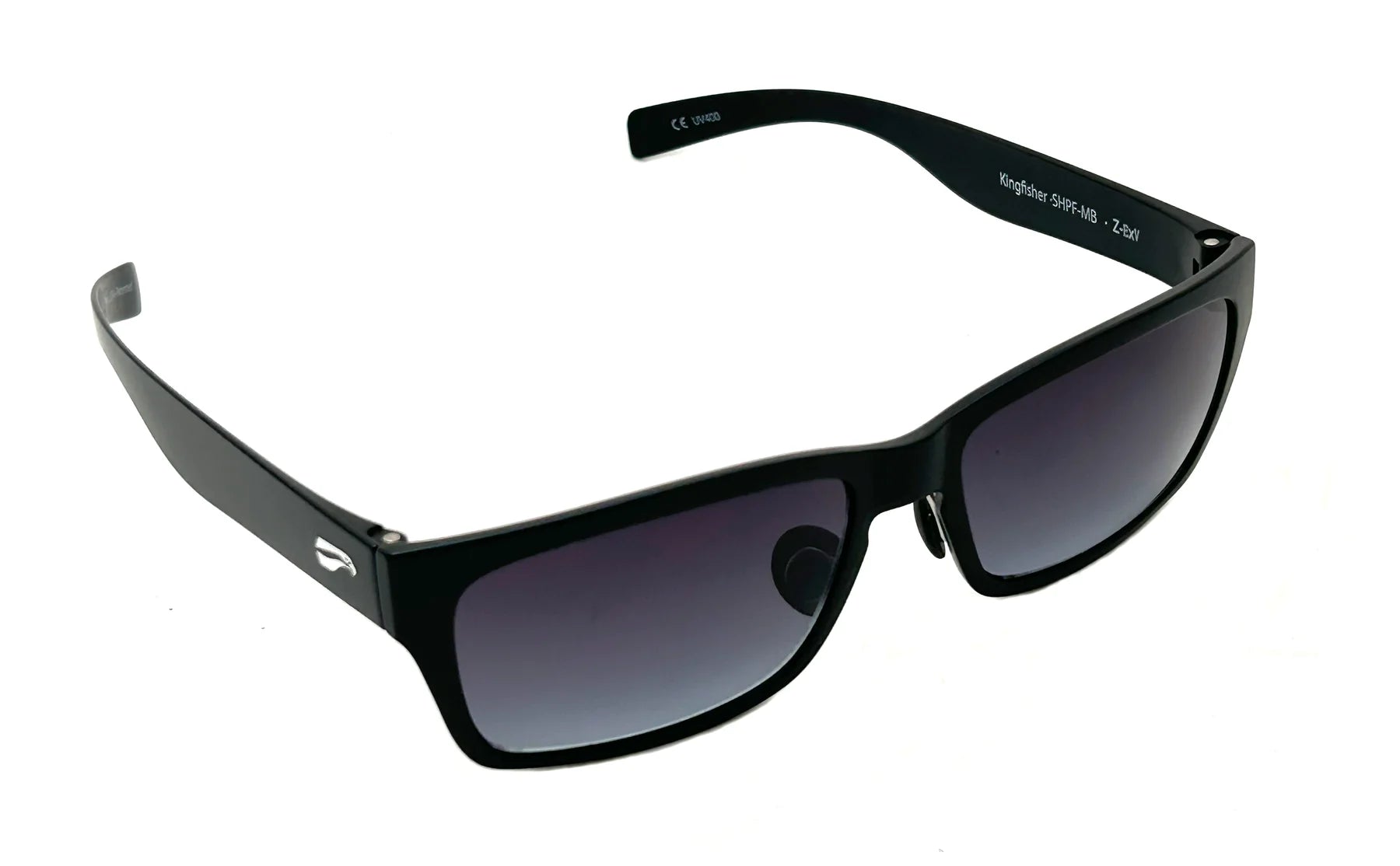 Kingfisher Sunglasses, Matte Black / Gradient Gray Tint