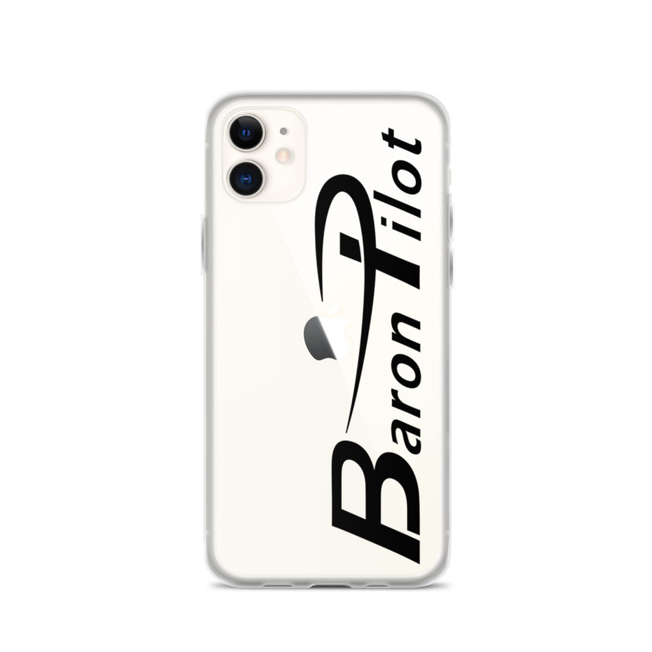 Clear Baron Pilot iPhone Case - Black Font