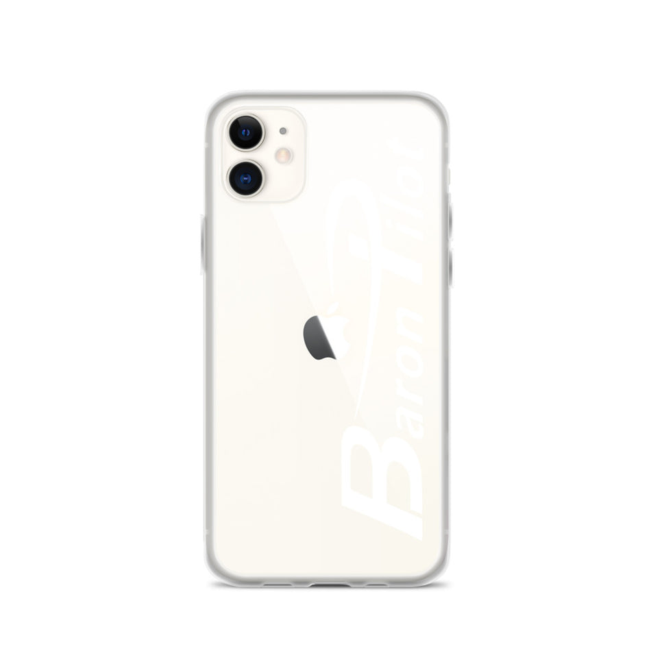 Clear Baron Pilot iPhone Case - White Font