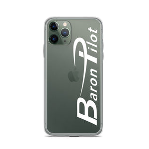 Clear Baron Pilot iPhone Case - White Font