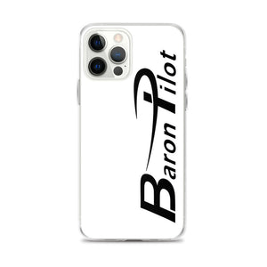 White Baron Pilot iPhone Case - Black Font