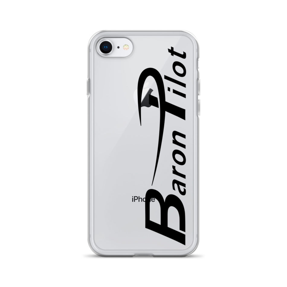 Clear Baron Pilot iPhone Case - Black Font