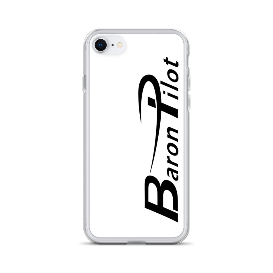 White Baron Pilot iPhone Case - Black Font