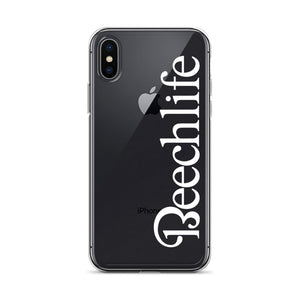 Clear Beechlife iPhone Case - White Font