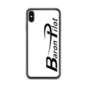 White Baron Pilot iPhone Case - Black Font