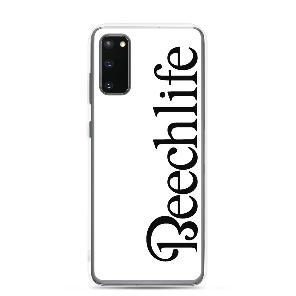 White Beechlife Samsung (All S20 Versions) Phone Case - Black Font