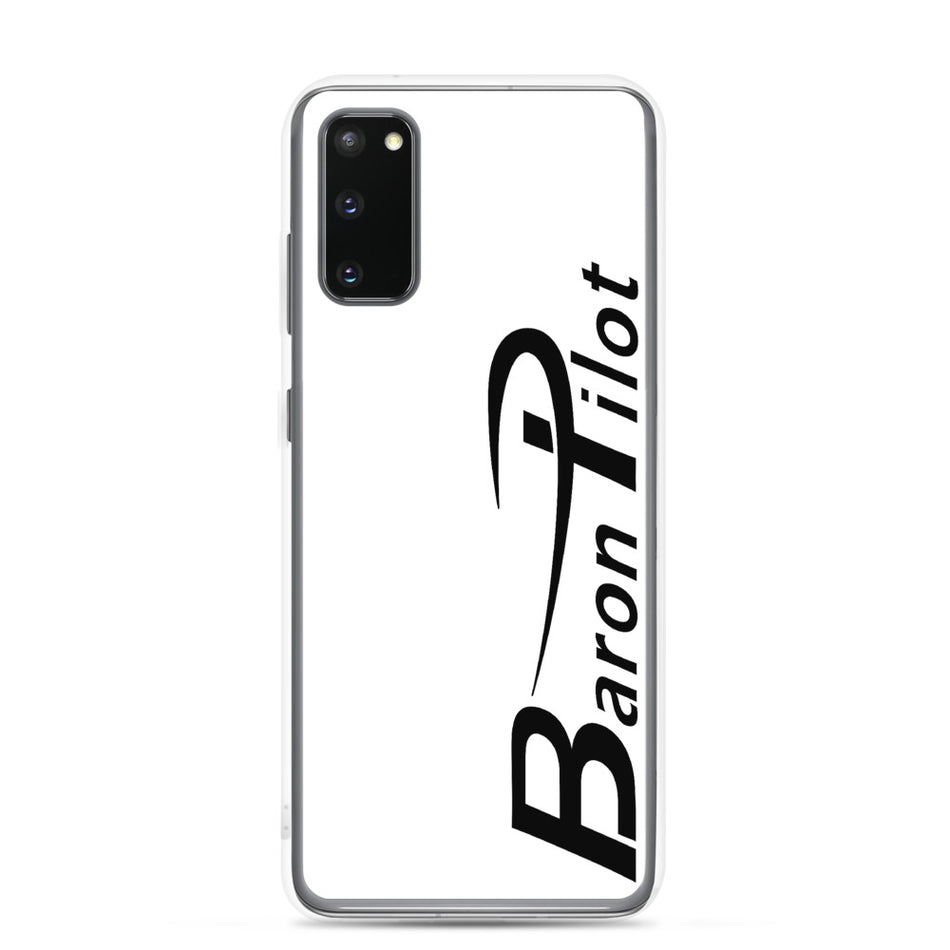 White Baron Pilot Samsung (All S20 Versions) Phone Case - Black Font