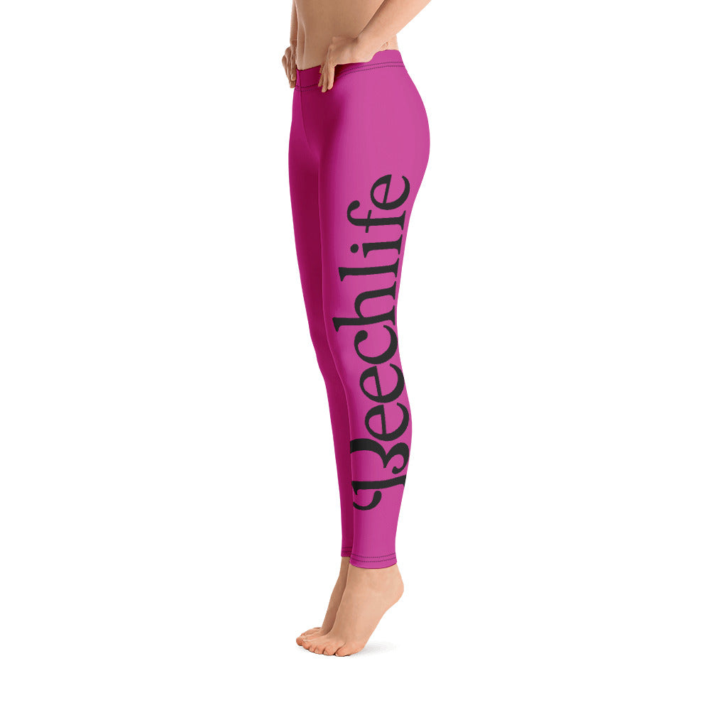 Magenta Beechlife Leggings Left Leg