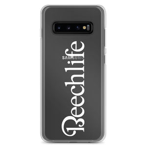 Clear Beechlife Samsung (All S10  Versions) Phone Case - White Font