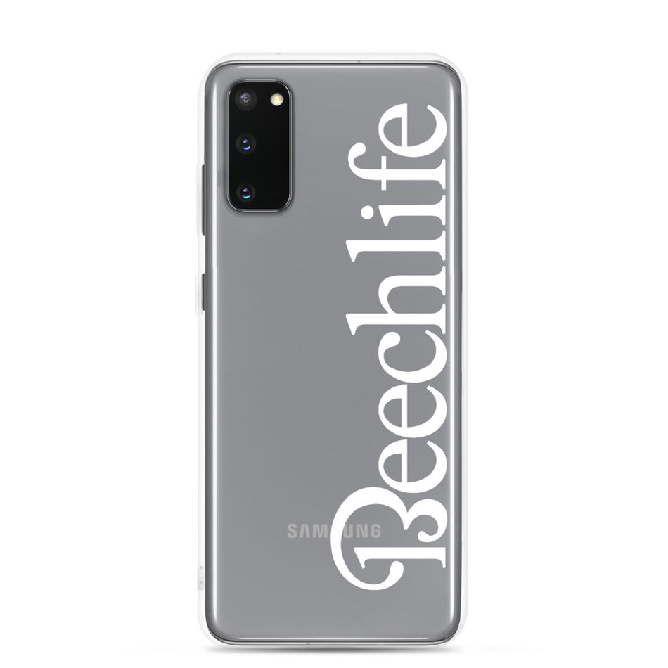 Clear Beechlife Samsung (All S20 Versions) Phone Case - White Font