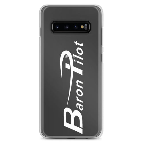 Clear Baron Pilot Samsung (All S10 Versions) Phone Case - White Font