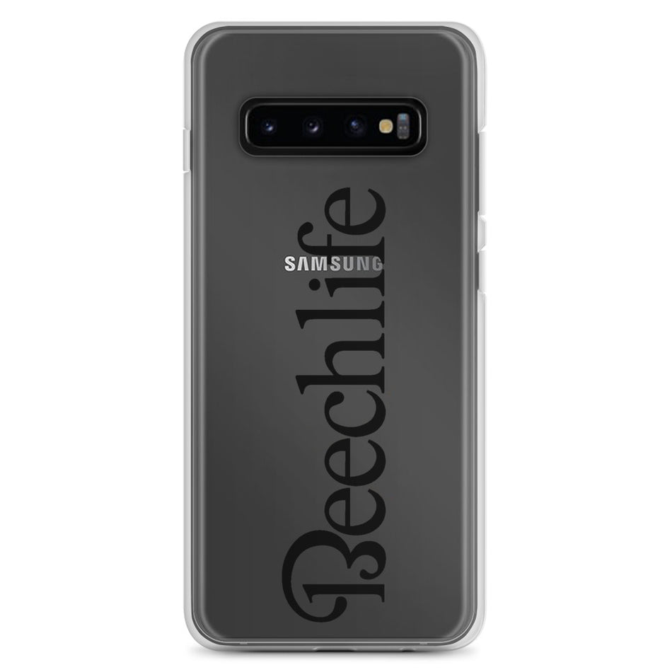 Clear Beechlife Samsung (All S10  Versions) Phone Case - Black Font