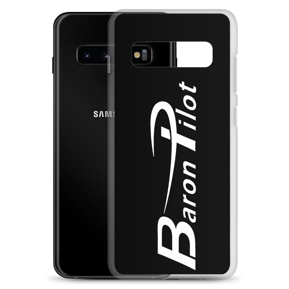Black Baron Pilot Samsung (All S10 Versions) Phone Case - White Font