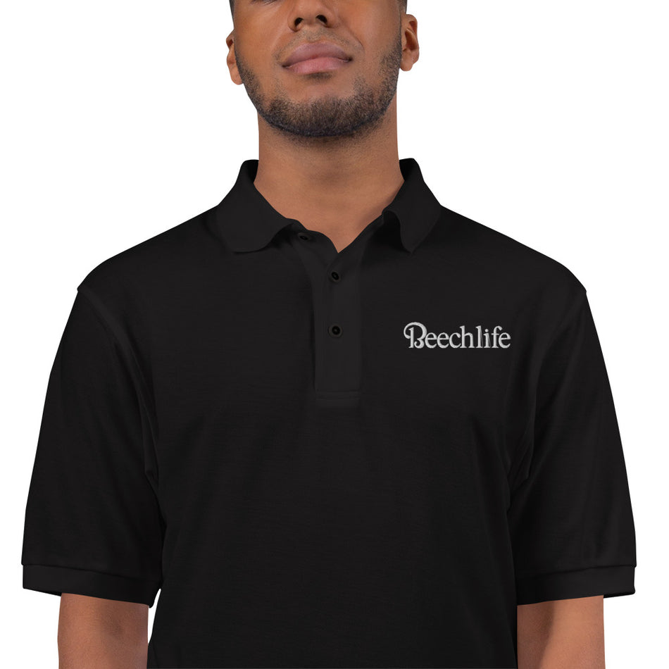 Embroidered Black Beechlife Men's Premium Polo