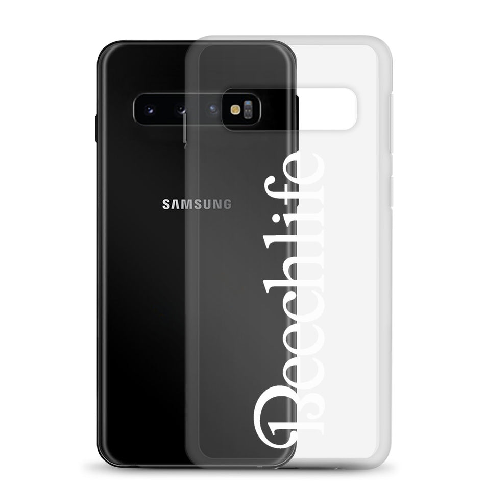 Clear Beechlife Samsung (All S10  Versions) Phone Case - White Font