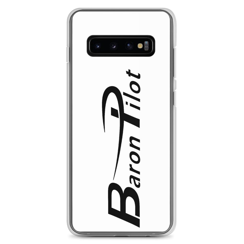 White Baron Pilot Samsung (All S10 Versions) Phone Case - Black Font