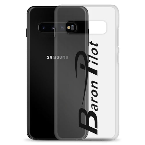 Clear Baron Pilot Samsung (All S10 Versions) Phone Case - Black Font