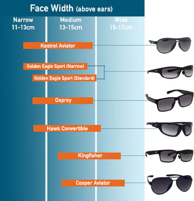 Wayfarer sunglasses size chart store