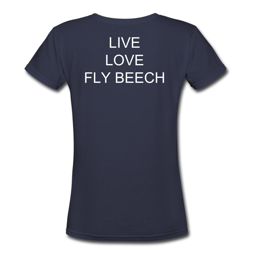 Women's Live Love Fly V-Neck T-Shirt - navy