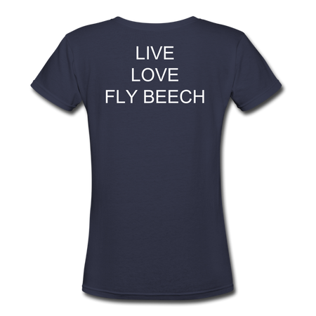 Women's Live Love Fly V-Neck T-Shirt - navy
