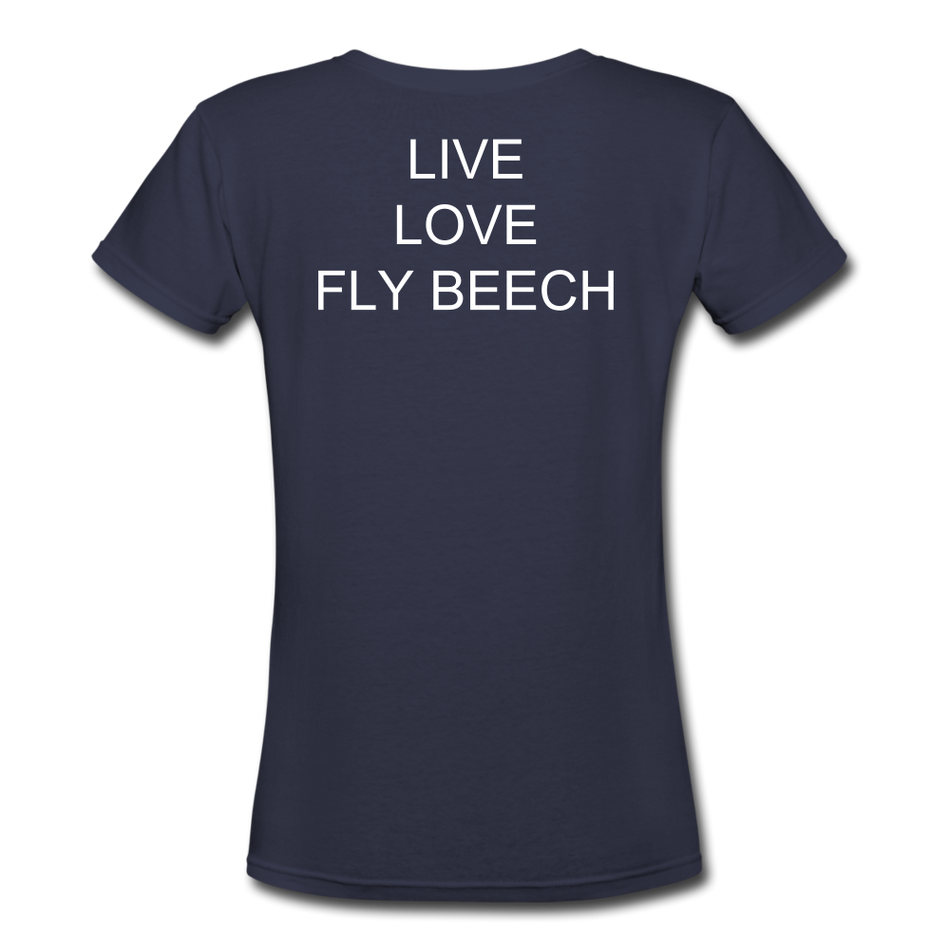 Women's Live Love Fly V-Neck T-Shirt - navy