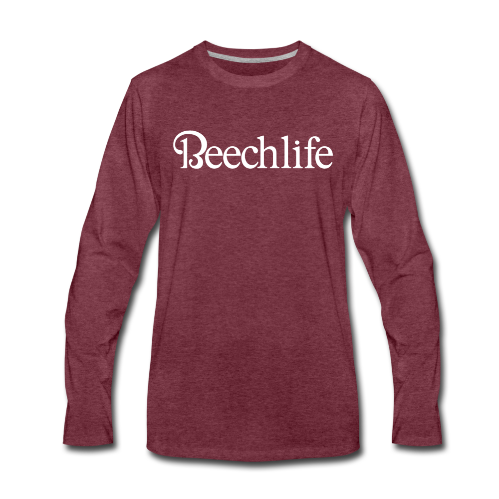 Men's Beechlife Long Sleeve T-Shirt (More Colors) - heather burgundy