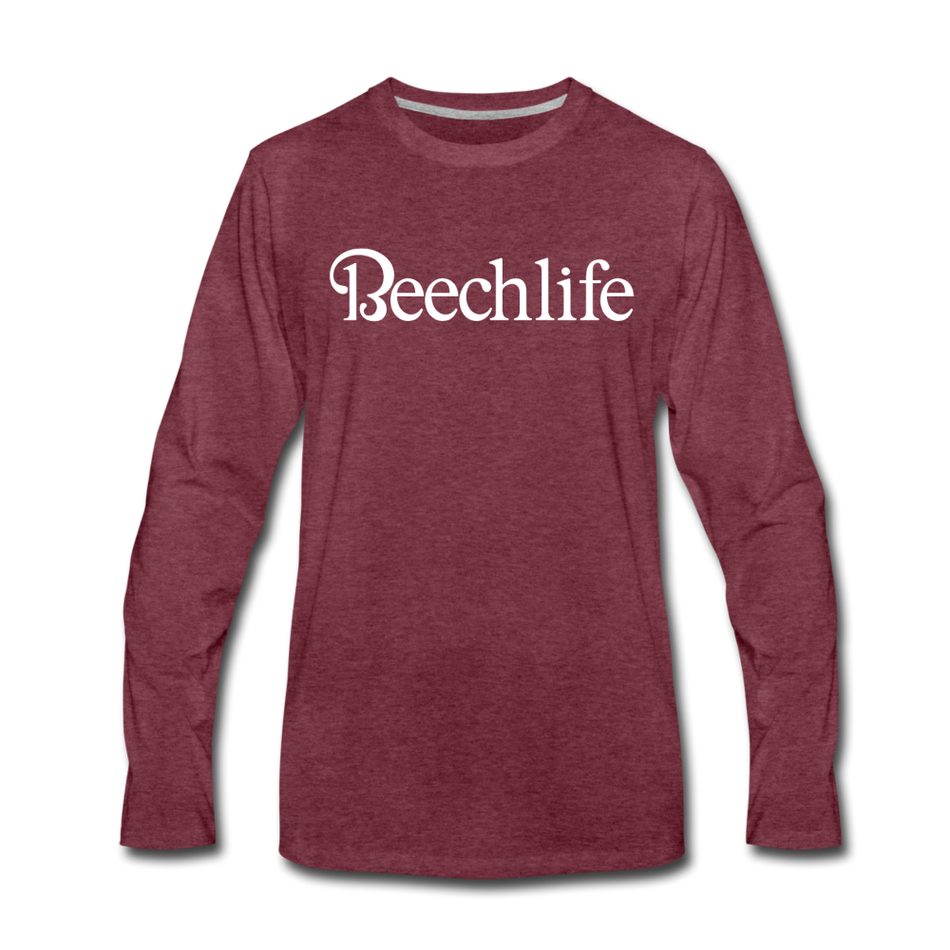 Men's Beechlife Long Sleeve T-Shirt (More Colors) - heather burgundy