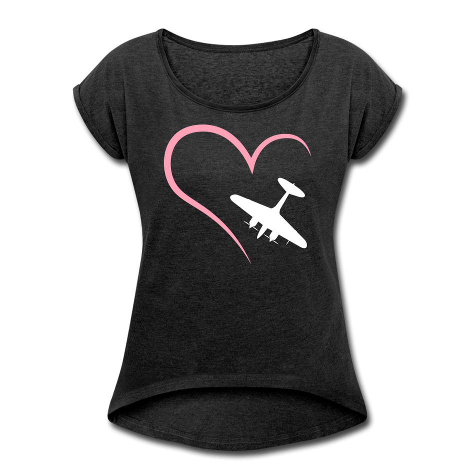 Women's Twin Engine Love Tri-Blend T-Shirt - heather black