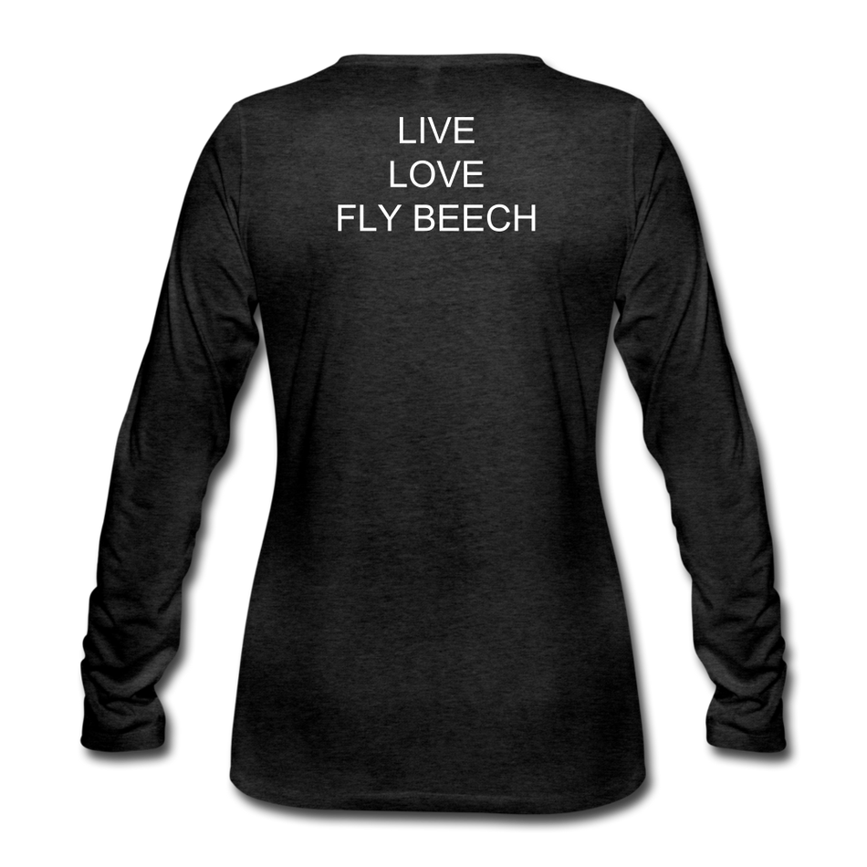 Women’s Live Love Fly Long Sleeve T-Shirt (More Colors) - charcoal gray