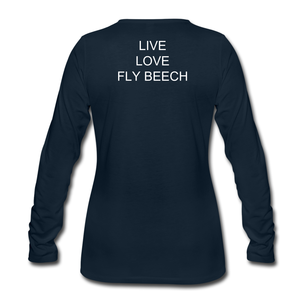 Women’s Live Love Fly Long Sleeve T-Shirt (More Colors) - deep navy