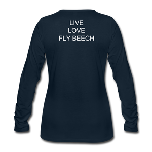 Women’s Live Love Fly Long Sleeve T-Shirt (More Colors) - deep navy