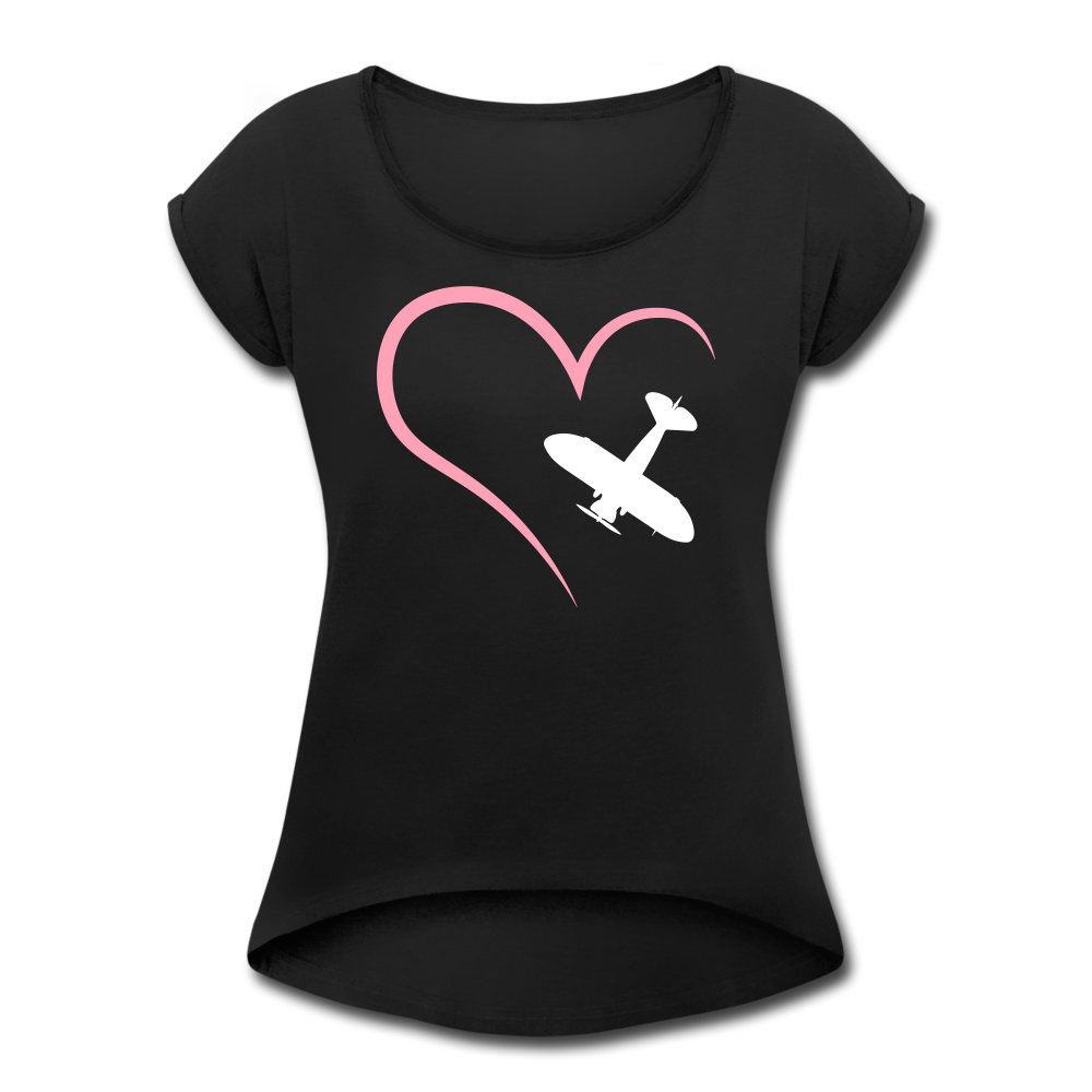 Women's Single Engine Love Tri-Blend T-Shirt - black