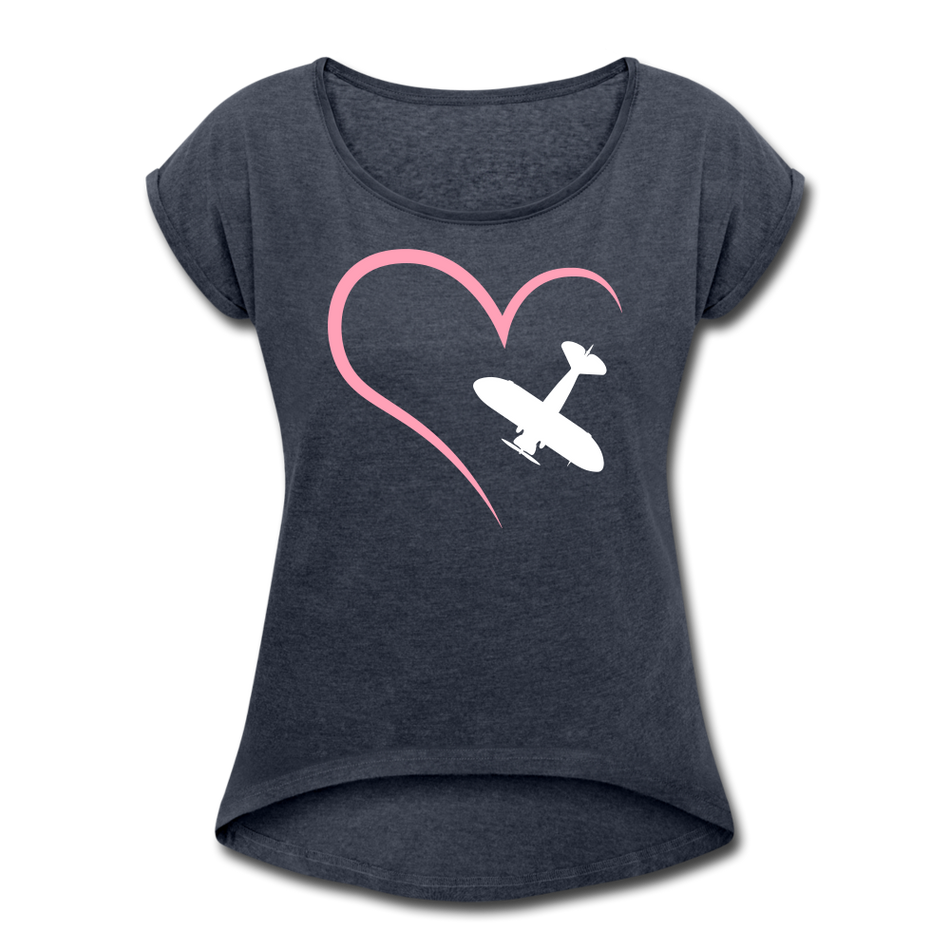 Women's Single Engine Love Tri-Blend T-Shirt - navy heather