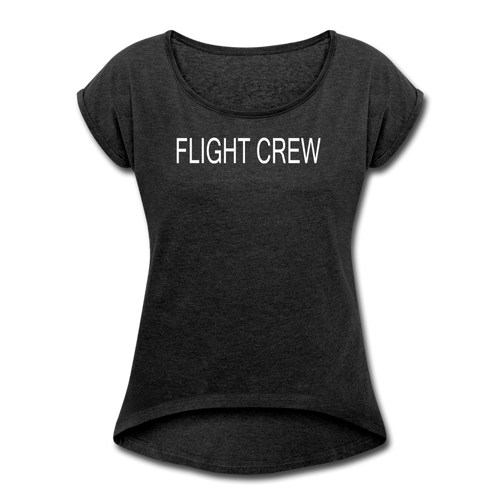 Women's Flight Crew Short Sleeve T-Shirt (More Colors) - heather black