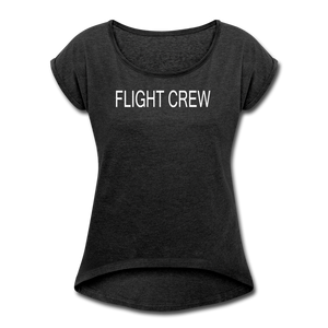 Women's Flight Crew Short Sleeve T-Shirt (More Colors) - heather black