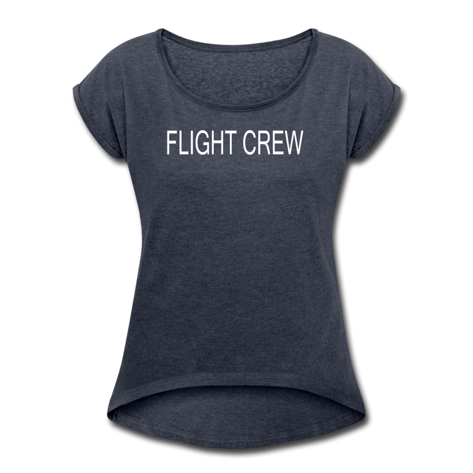 Women's Flight Crew Short Sleeve T-Shirt (More Colors) - navy heather