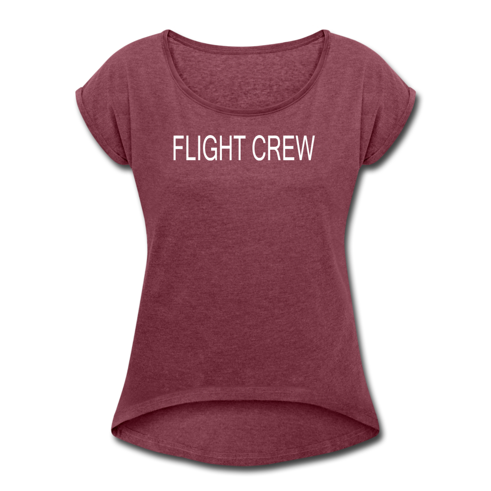 Women's Flight Crew Short Sleeve T-Shirt (More Colors) - heather burgundy