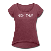 Women's Flight Crew Short Sleeve T-Shirt (More Colors) - heather burgundy