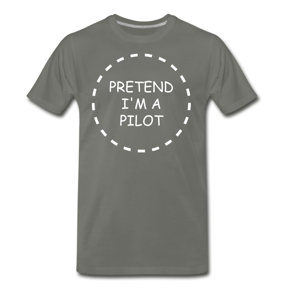 Men's Pretend I'm a Pilot T-Shirt (More Colors) - asphalt gray