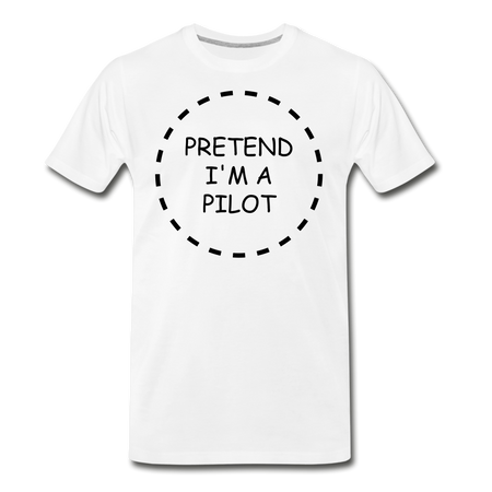 Men's Pretend I'm a Pilot Short Sleeve T-Shirt (More Colors) - white