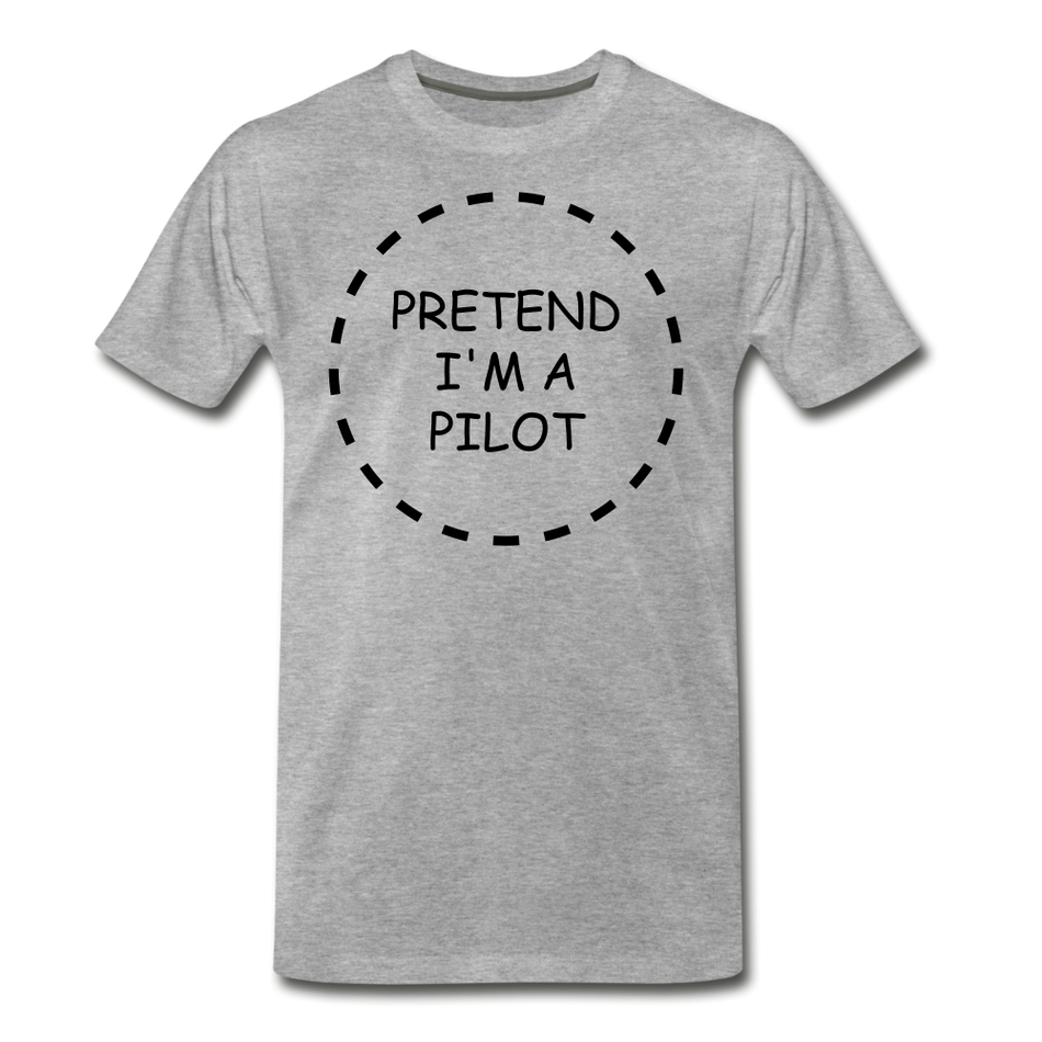 Men's Pretend I'm a Pilot Short Sleeve T-Shirt (More Colors) - heather gray