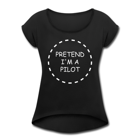 Women's Pretend I'm a Pilot Short Sleeve T-Shirt - black