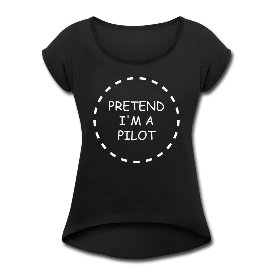 Women's Pretend I'm a Pilot Short Sleeve T-Shirt - black